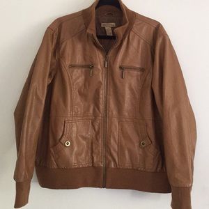 Beige Bomber Looking Jacket